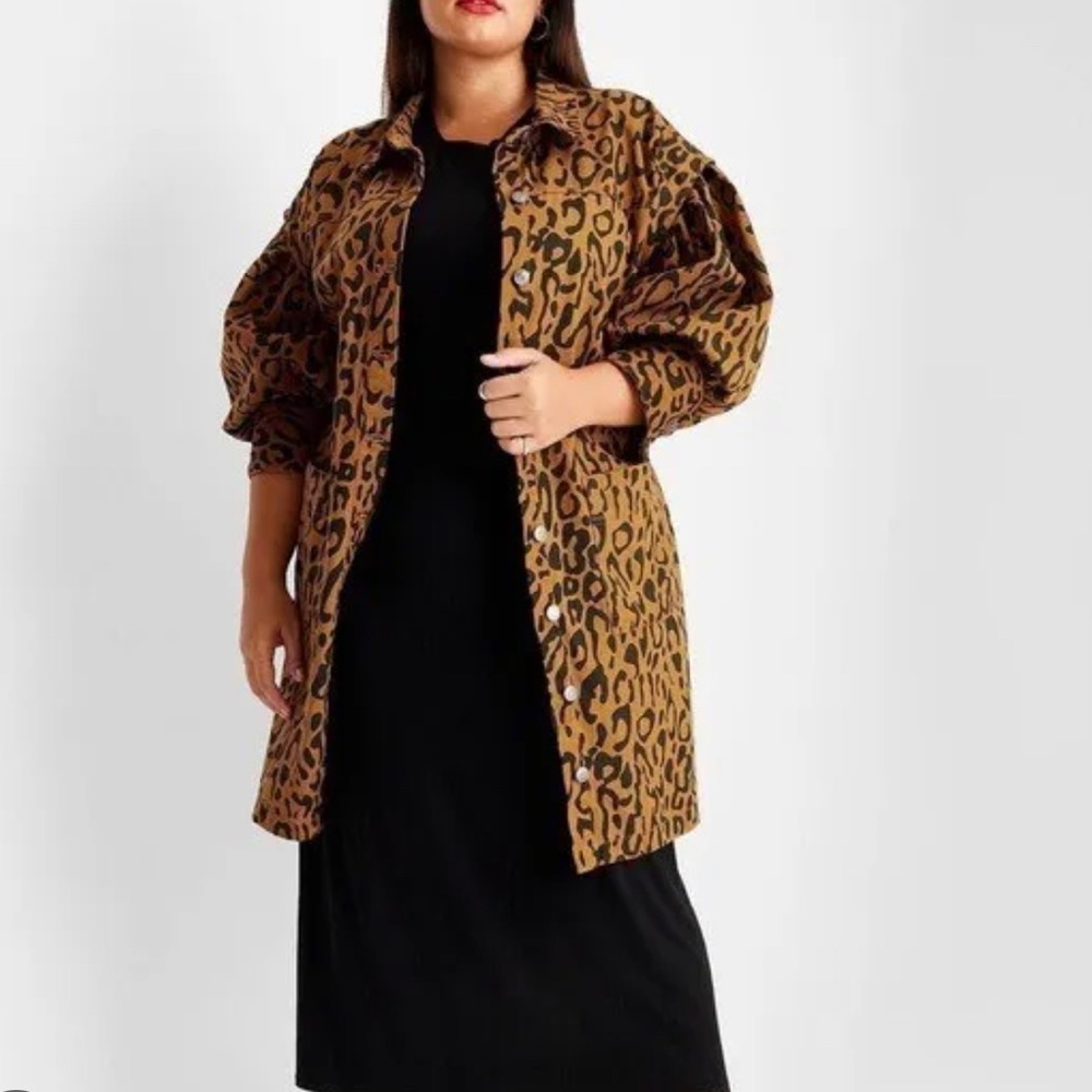 Leopard Print Trench Coat Dress 16/18